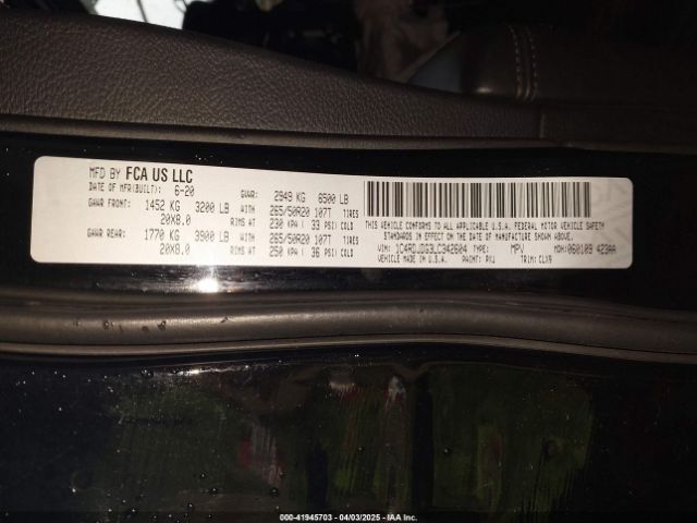 1C4RDJDG3LC342604 Dodge Durango Gt Awd