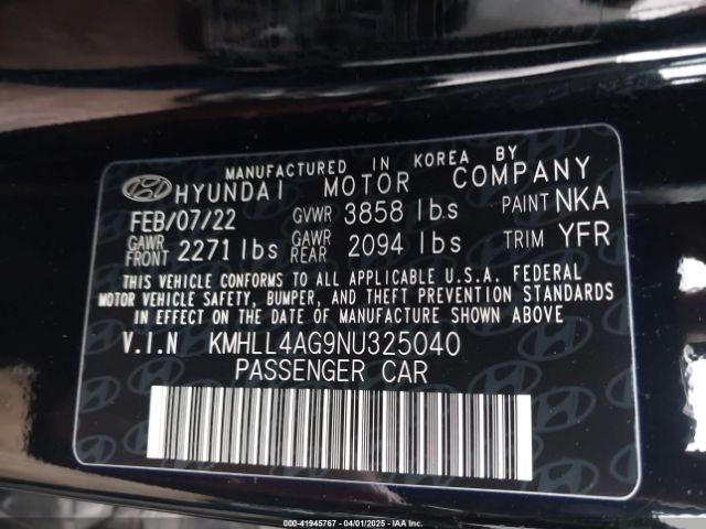 2022 HYUNDAI ELANTRA KMHLL4AG9NU325040 Photo 8
