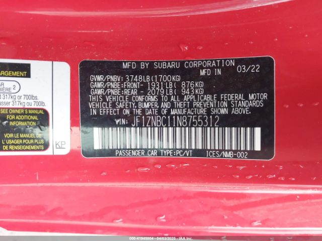 JF1ZNBC11N8755312 Toyota GR86