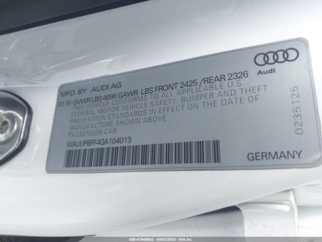 WAUUPBFF4GA104013 Audi A3 E-tron 1.4t Premium