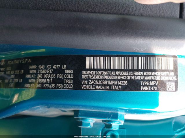 ZACNJCBB1MPM14226 Jeep Renegade Latitude Fwd