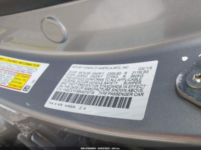 1HGCV1F36KA070719 Honda Accord Sport