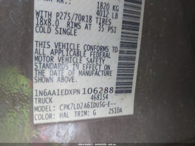 1N6AA1EDXPN106288 Nissan Titan Pro-4x 4x4