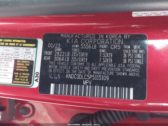 KNDC3DLC5P5115109 KIA Ev6 Wind