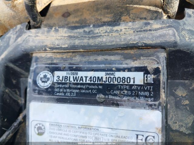 2021 CAN-AM OUTLANDER 3JBLWAT40MJ000801 Photo 9