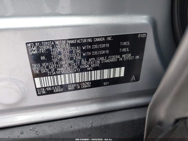 2T3A1RFV6SC503413 Toyota Rav4 Xle Premium