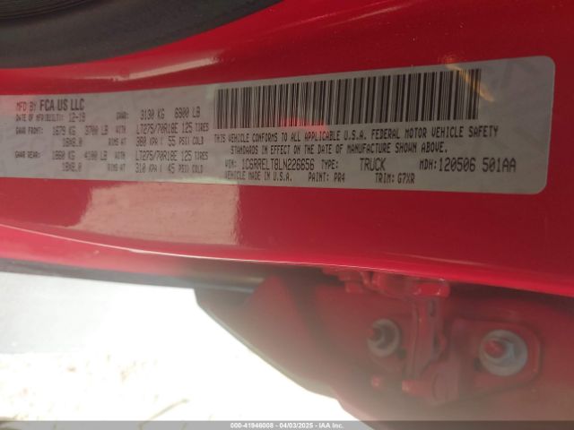 1C6RRELT8LN226656 RAM 1500 Rebel  4x2 5'7 Box