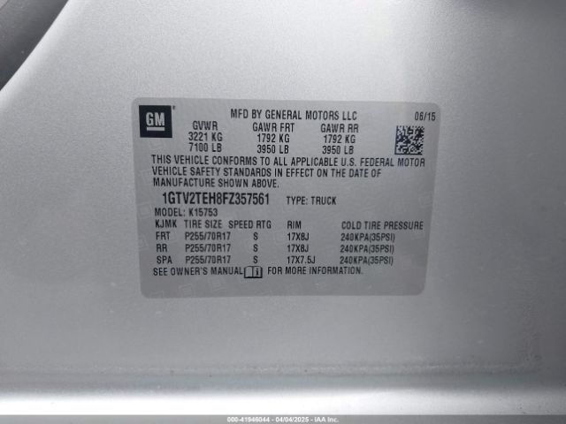 1GTV2TEH8FZ357561 GMC SIERRA 1500