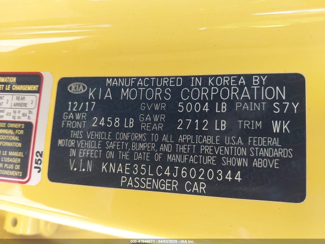 KNAE35LC4J6020344 KIA STINGER GT