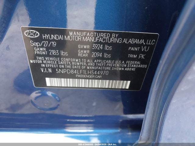 5NPD84LF1LH544970 Hyundai ELANTRA SEL