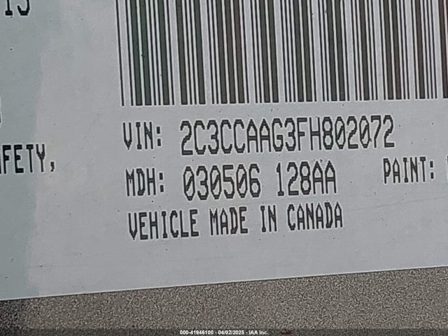 2C3CCAAG3FH802072 Chrysler 300 Limited