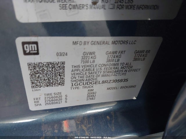 1GCUDGEL8RZ305935 Chevrolet Silverado 1500 4wd  Short Bed Ltz