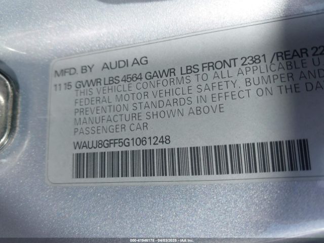 WAUJ8GFF5G1061248 Audi A3 2.0t Premium