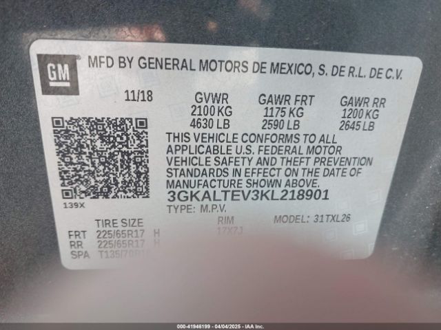2019 GMC TERRAIN 3GKALTEV3KL218901 Photo 8