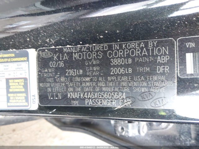 KNAFK4A6XG5605684 KIA FORTE LX