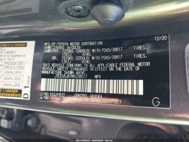 JTEEU5JR7M5238517 Toyota 4RUNNER SR5
