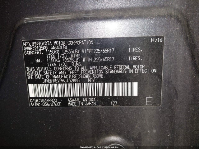 JTMBFREV9HJ132888 Toyota RAV4 LE