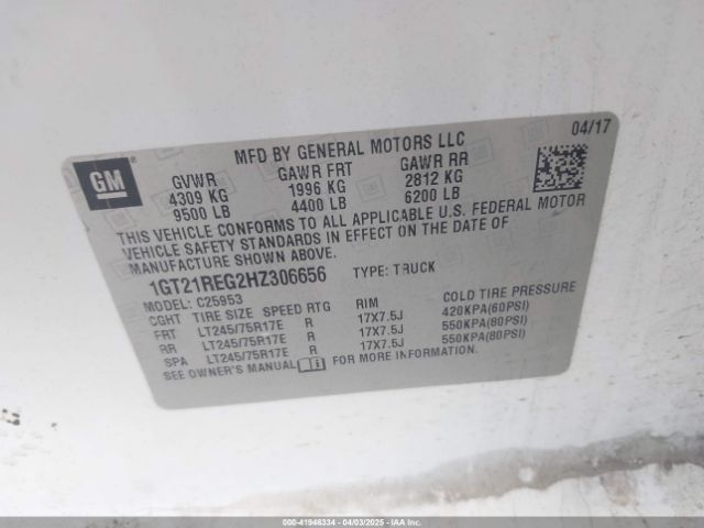1GT21REG2HZ306656 GMC SIERRA 2500HD