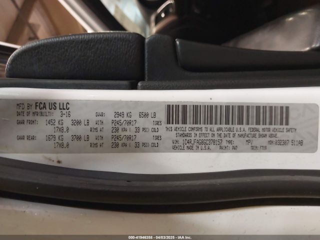 1C4RJFAG8GC378157 Jeep Grand Cherokee Laredo