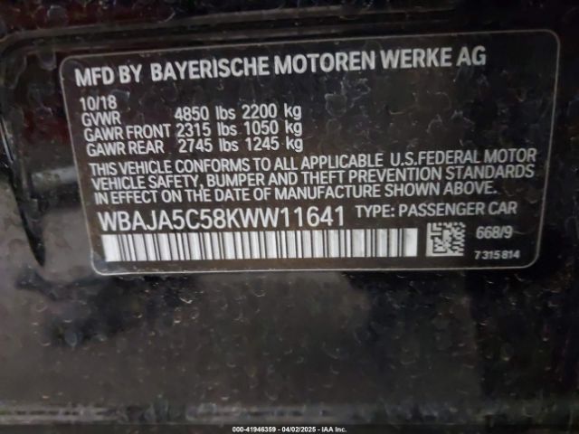WBAJA5C58KWW11641 BMW 530I