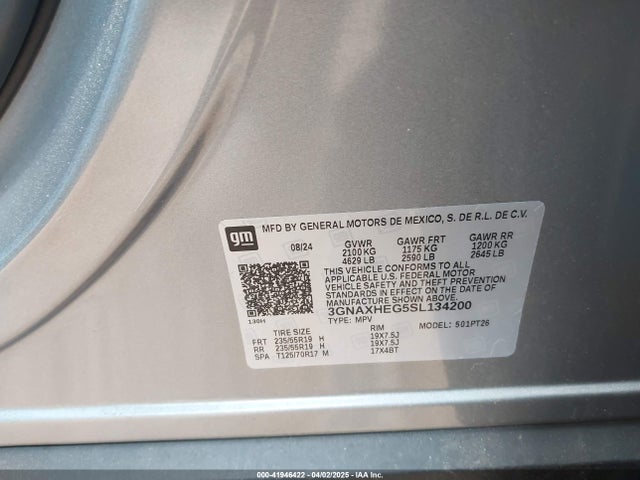 3GNAXHEG5SL134200 Chevrolet Equinox Fwd Lt