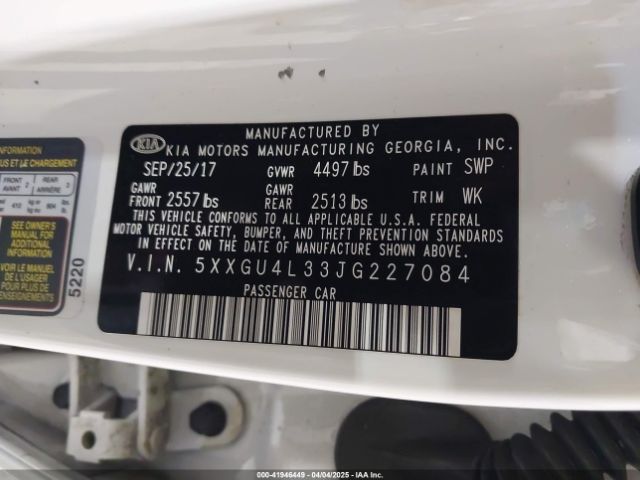 5XXGU4L33JG227084 KIA OPTIMA EX