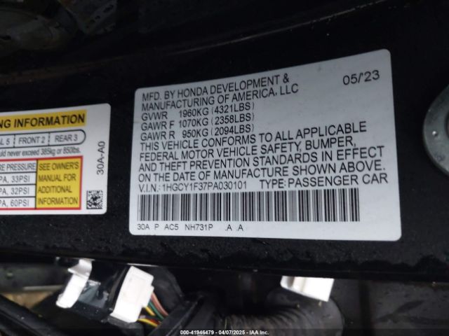1HGCY1F37PA030101 Honda ACCORD EX