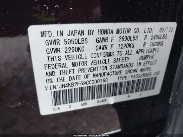 2012 ACURA RL JH4KB2F69CC000168 Photo 8