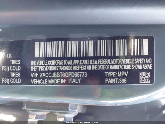 ZACCJBBT6GPD66773 Jeep Renegade 75th Anniversary