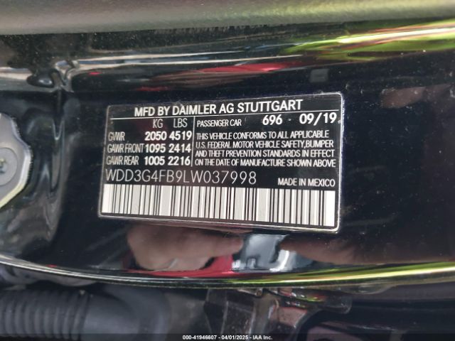 WDD3G4FB9LW037998 Mercedes-Benz A 220 4matic