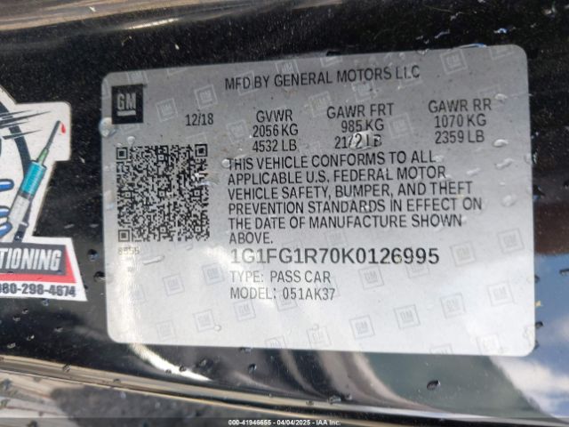1G1FG1R70K0126995 Chevrolet CAMARO 2SS