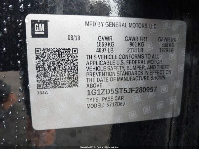 1G1ZD5ST5JF280957 Chevrolet MALIBU LT