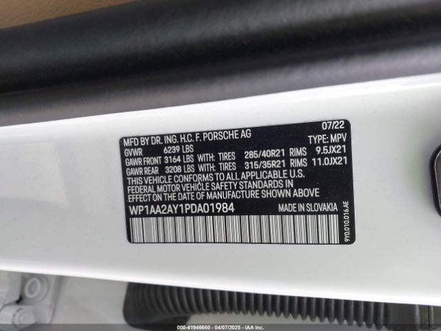 WP1AA2AY1PDA01984 Porsche Cayenne Platinum Edition
