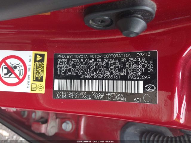 JTHBK1GGXE2085161 Lexus 2gr-fe