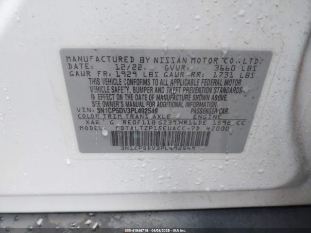 3N1CP5DV3PL492549 Nissan Kicks Sr Xtronic Cvt