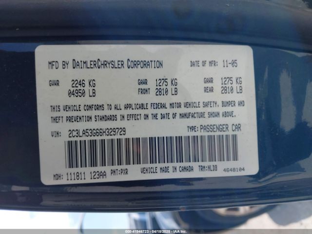 2006 CHRYSLER 300 2C3LA53G66H329729 Photo 8