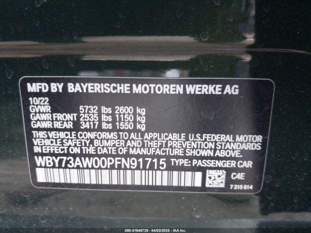 WBY73AW00PFN91715 BMW I4 Edrive40
