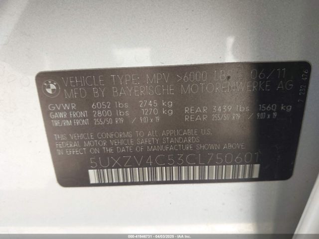 2012 BMW X5 5UXZV4C53CL750601 Photo 8