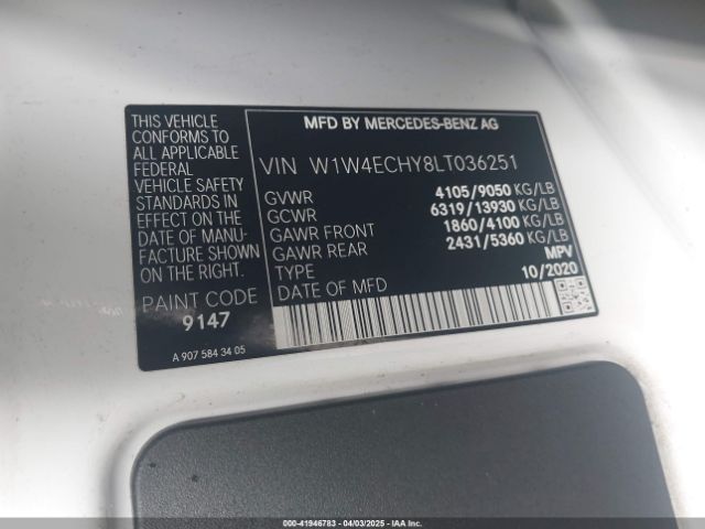 W1W4ECHY8LT036251 Mercedes-Benz Sprinter 2500 High Roof V6
