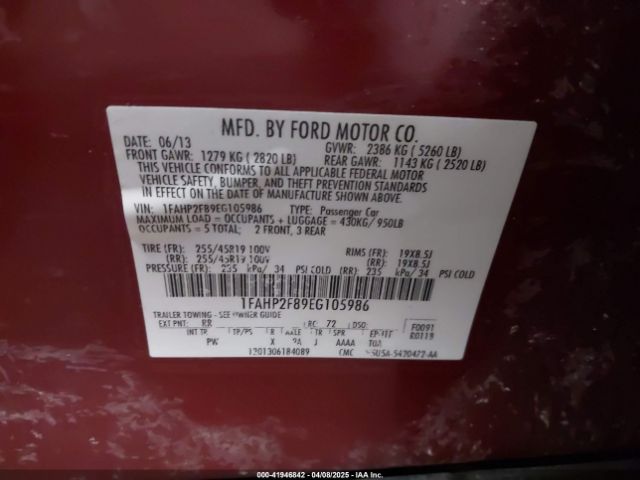 1FAHP2F89EG105986 Ford Taurus Limited