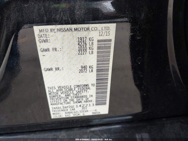 1N4AL3AP2GC142213 Nissan Altima 2.5 S