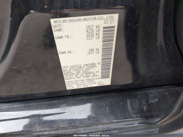 1N4AL3AP2HN360514 Nissan Altima 2.5 Sr