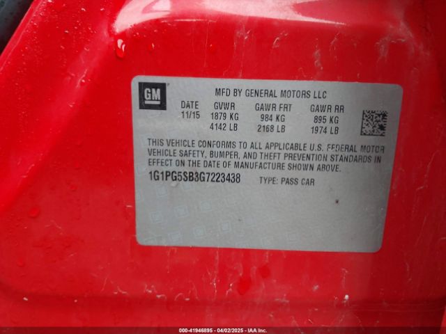 1G1PG5SB3G7223438 Chevrolet Cruze Limited Ltz Auto