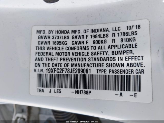 19XFC2F78JE209061 Honda CIVIC EX