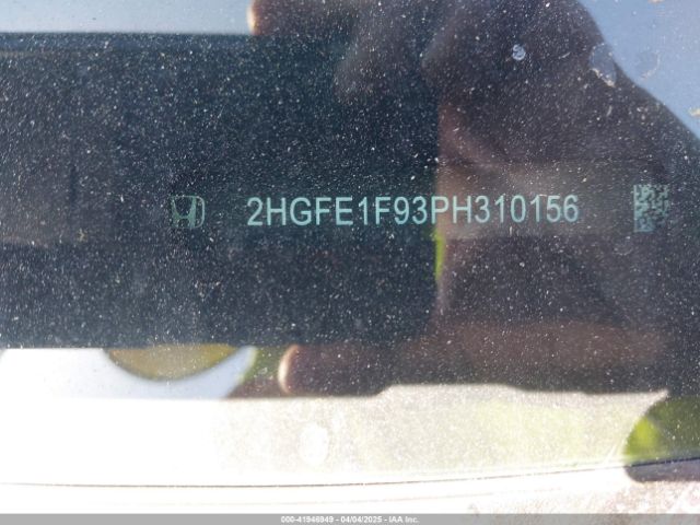 2HGFE1F93PH310156 Honda Civic Touring