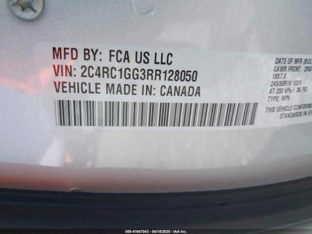 2C4RC1GG3RR128050 Chrysler Pacifica Limited