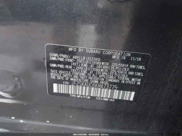 JF2SKAUC6KH473775 Subaru Forester Limited