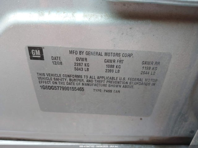 2009 CADILLAC CTS 1G6DG577990155465 Photo 8