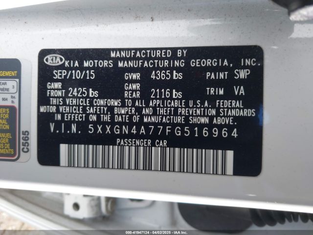 5XXGN4A77FG516964 KIA OPTIMA EX