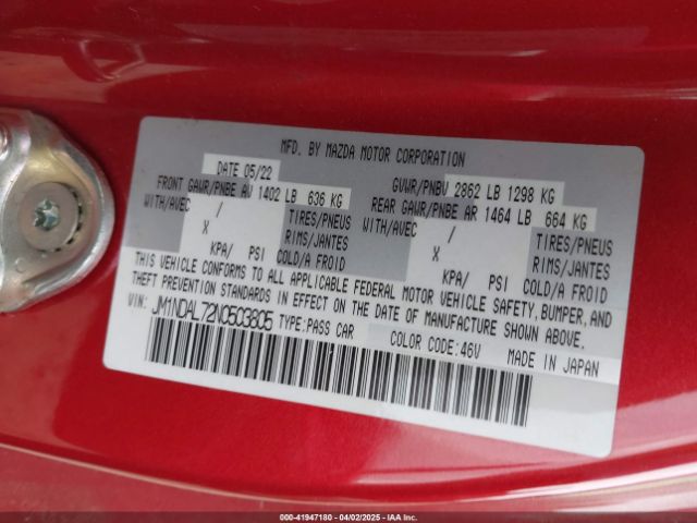 JM1NDAL72N0503805 Mazda Mx-5 Miata Rf Club